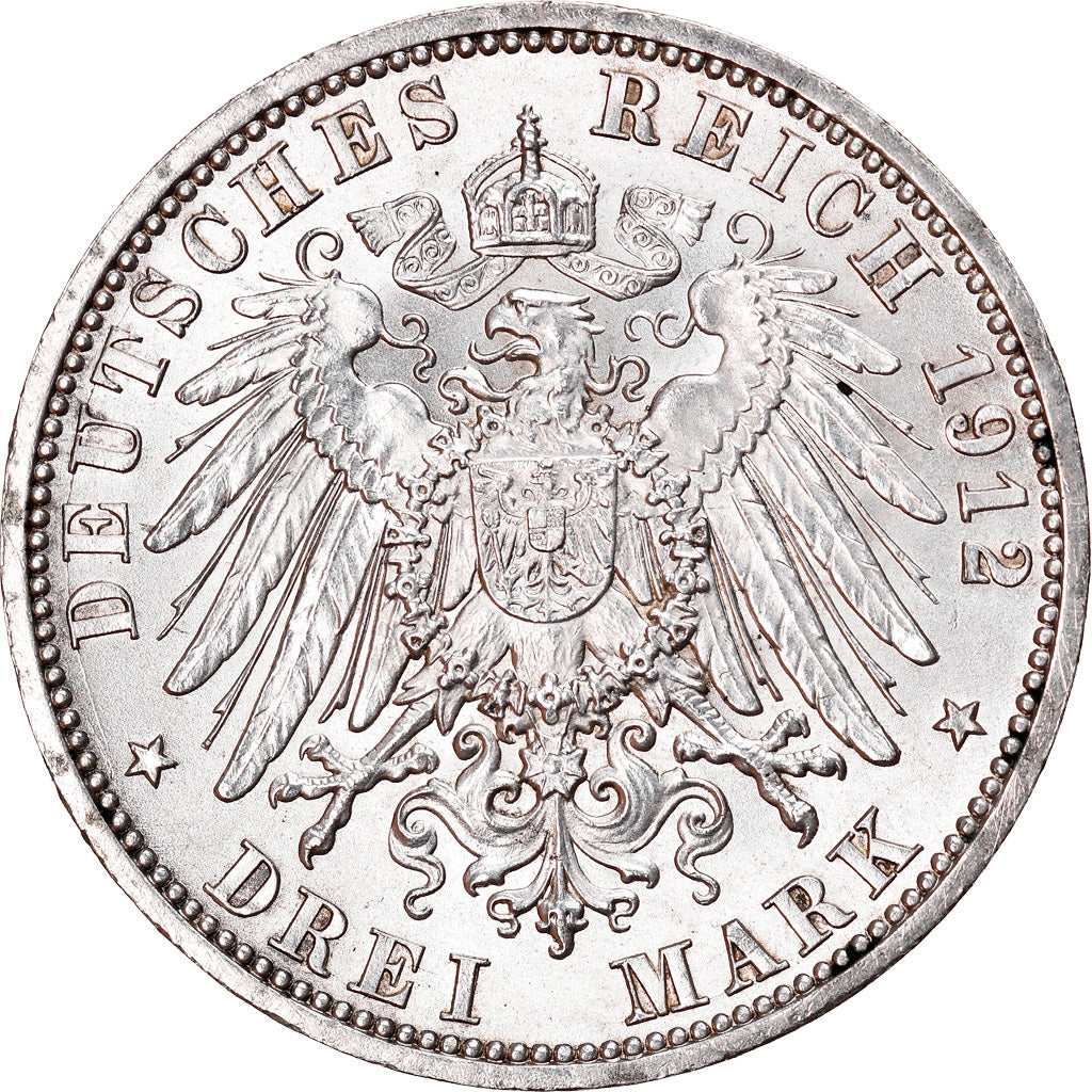 Münze, Deutsch Staaten, PRUSSIA, Wilhelm II, 3 Mark, 1912, Berlin, VZ, Silber