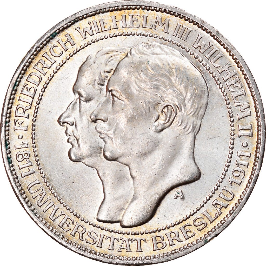 Coin, German States, PRUSSIA, Wilhelm II, 3 Mark, 1911, Berlin, MS(64), Silver