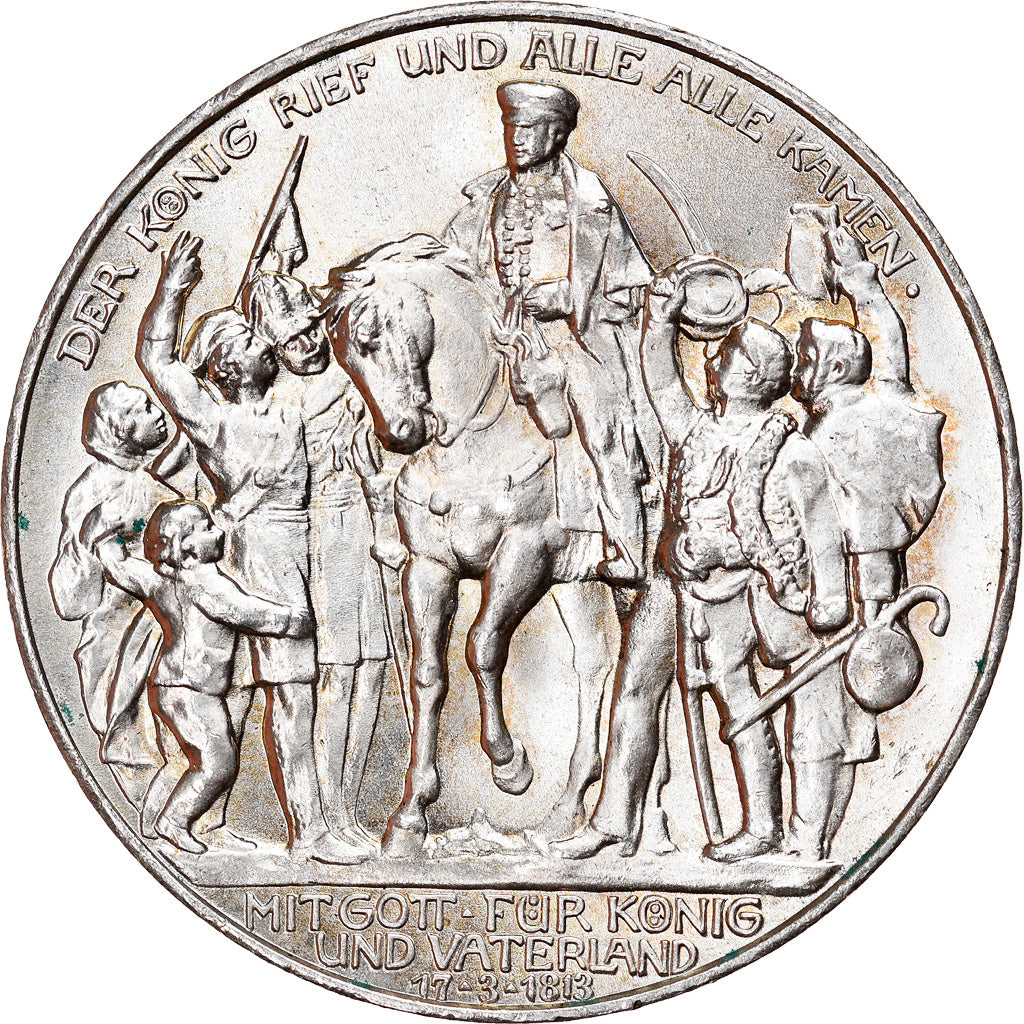 Coin, German States, PRUSSIA, Wilhelm II, 3 Mark, 1913, Berlin, MS(60-62)