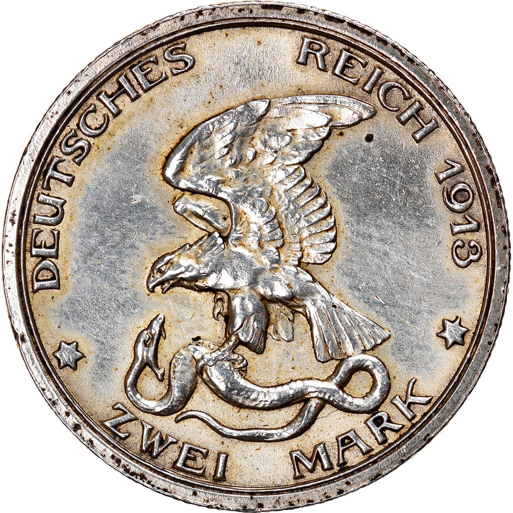 Münze, Deutsch Staaten, PRUSSIA, Wilhelm II, 2 Mark, 1913, Berlin, VZ, Silber