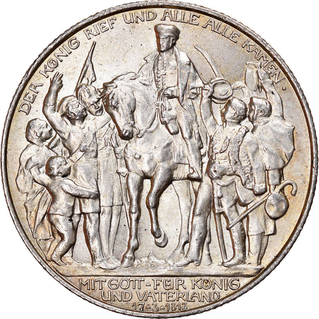 Coin, German States, PRUSSIA, Wilhelm II, 2 Mark, 1913, Berlin, MS(63), Silver