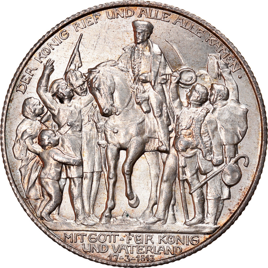Coin, German States, PRUSSIA, Wilhelm II, 2 Mark, 1913, Berlin, MS(63), Silver