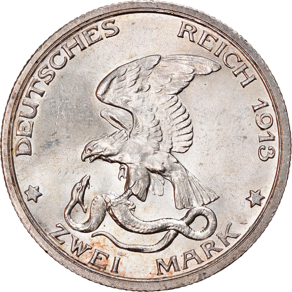 Coin, German States, PRUSSIA, Wilhelm II, 2 Mark, 1913, Berlin, MS(63), Silver