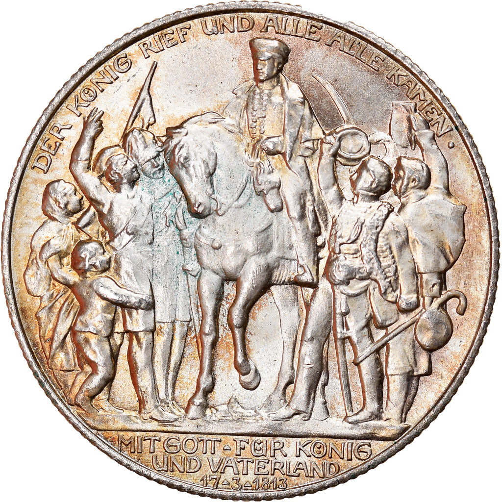 Coin, German States, PRUSSIA, Wilhelm II, 2 Mark, 1913, Berlin, MS(63), Silver