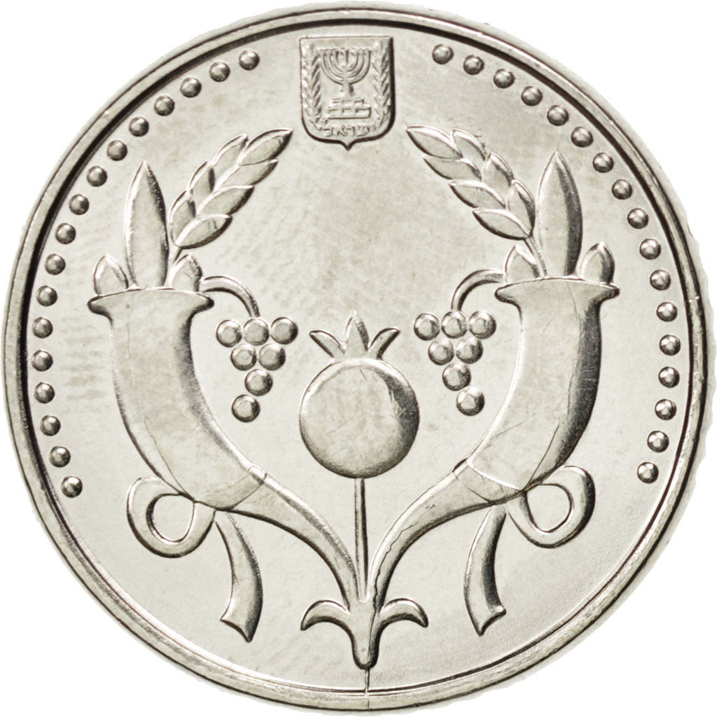 ISRAEL, 2 New Sheqalim, 2008, KM #433, MS(63), Nickel Plated Steel, 21.6, 5.61