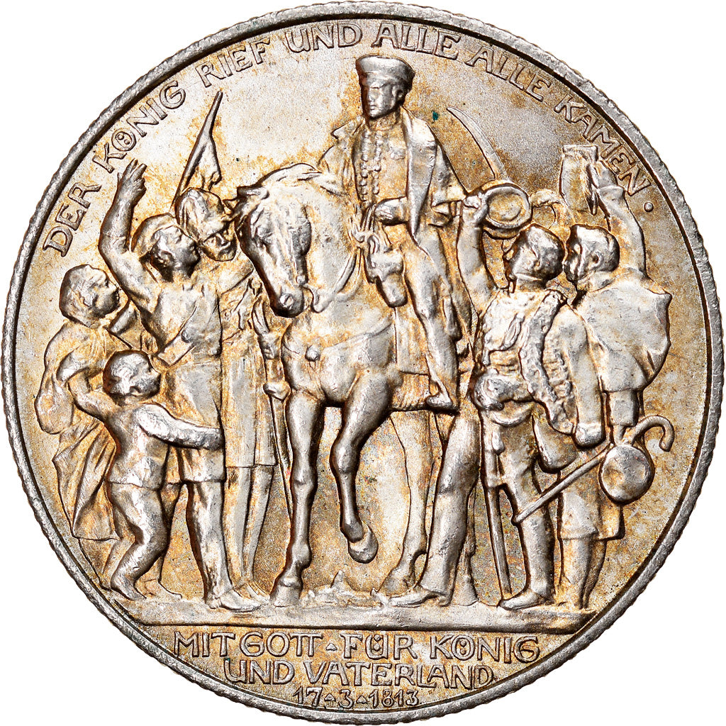 Coin, German States, PRUSSIA, Wilhelm II, 2 Mark, 1913, Berlin, MS(63), Silver