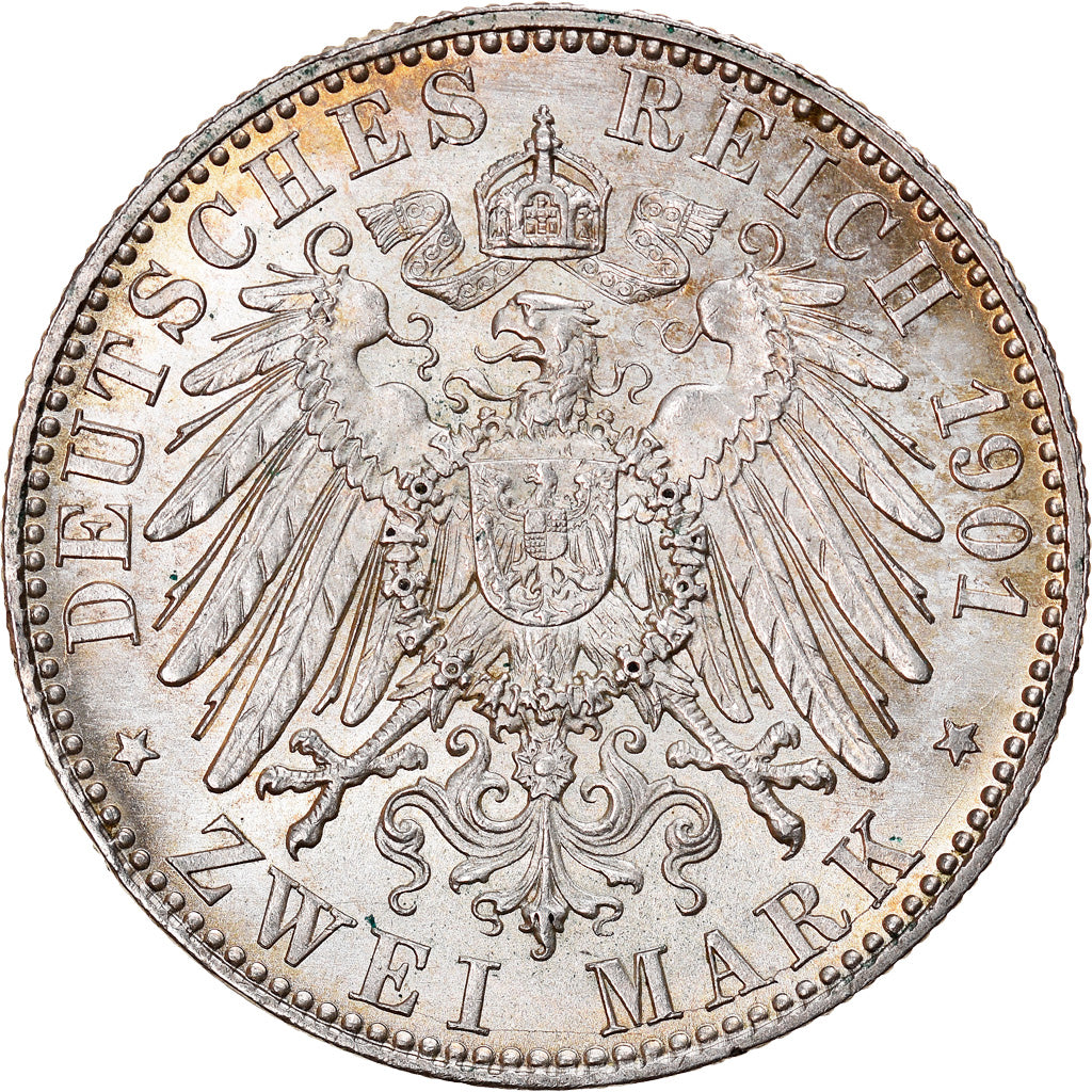 Coin, German States, PRUSSIA, Wilhelm II, 2 Mark, 1901, Berlin, MS(64), Silver