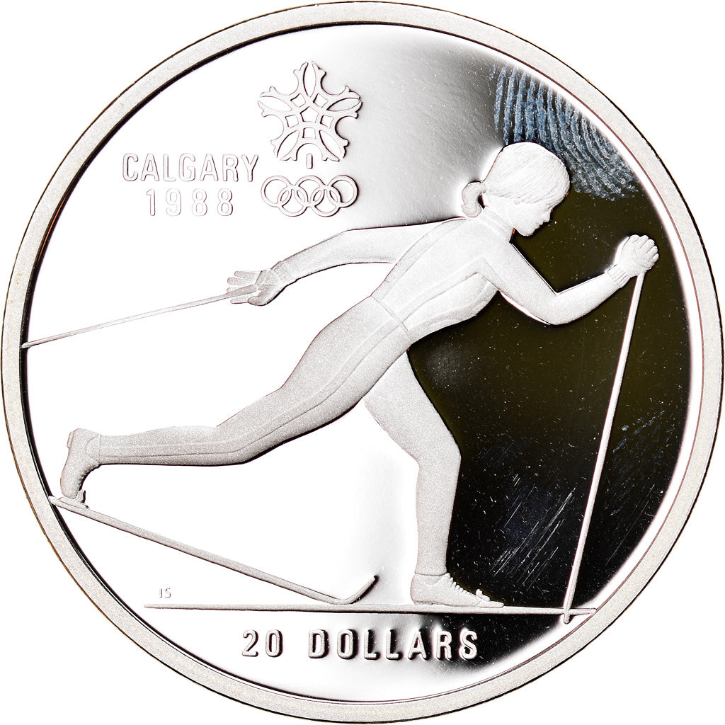Coin, Canada, Elizabeth II, Albertville - Cross-country skiing, 20 Dollars