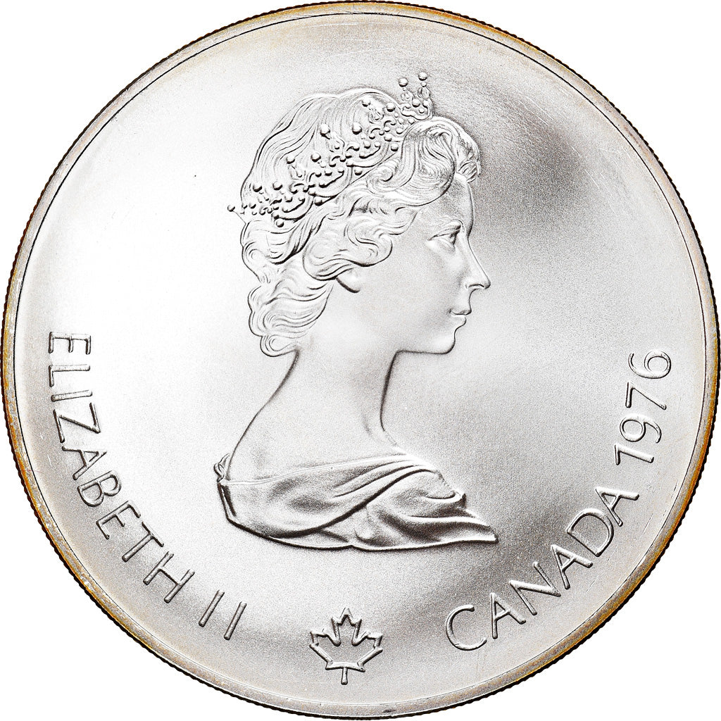 Coin, Canada, Elizabeth II, Olympic village, 5 Dollars, 1976, MS(65-70), Silver