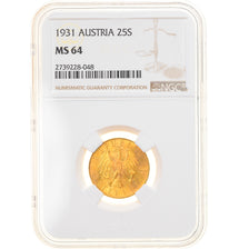 Coin, Austria, 25 Schilling, 1931, NGC, MS64, MS(64), Gold, KM:2841, graded