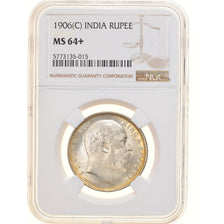 Monnaie, INDIA-BRITISH, Edward VII, Rupee, 1906, NGC, MS64+, SPL+, Argent