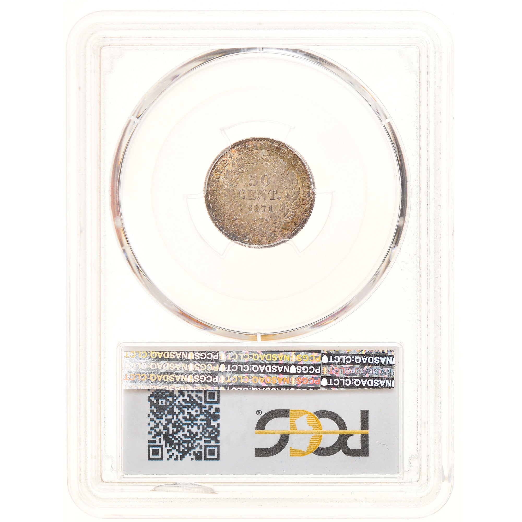 Münze, Frankreich, Cérès, 50 Centimes, 1871, Paris, PCGS, MS65, STGL, Silber