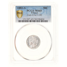Coin, France, Cérès, 50 Centimes, 1882, Paris, PCGS, MS65, MS(65-70), Silver