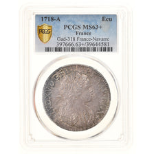 Coin, France, Louis XV, Écu de France-Navarre, Ecu, 1718, Paris, PCGS, MS63+