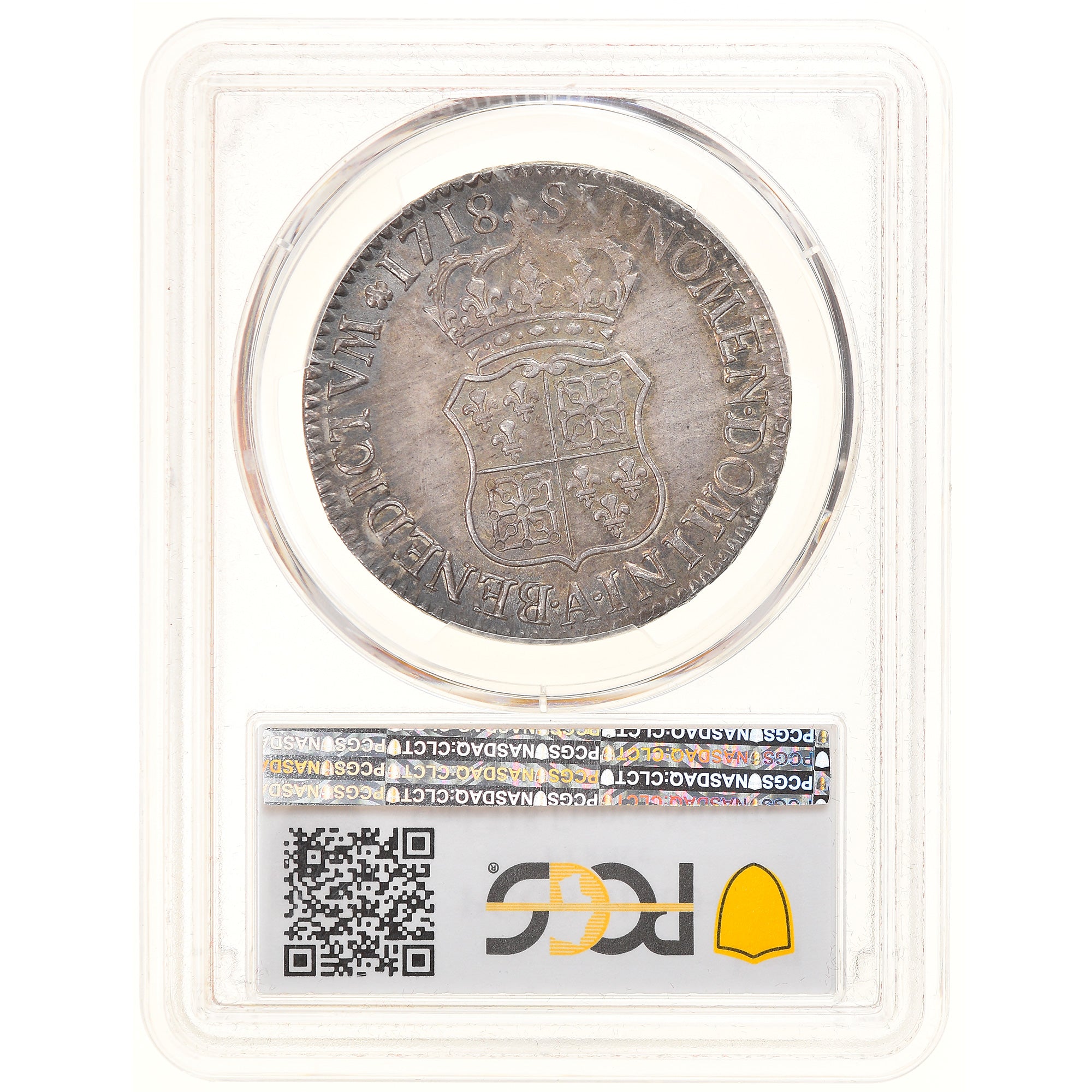 Coin, France, Louis XV, Écu de France-Navarre, Ecu, 1718, Paris, PCGS, MS63+