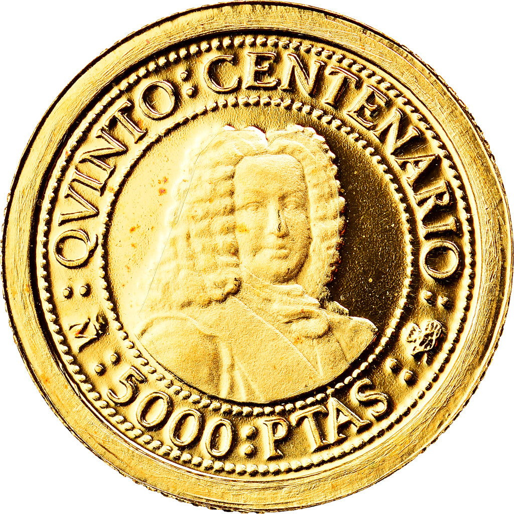 Moneda, España, Juan Carlos I, 5000 Pesetas, 1991, Madrid, FDC, Oro, KM:894