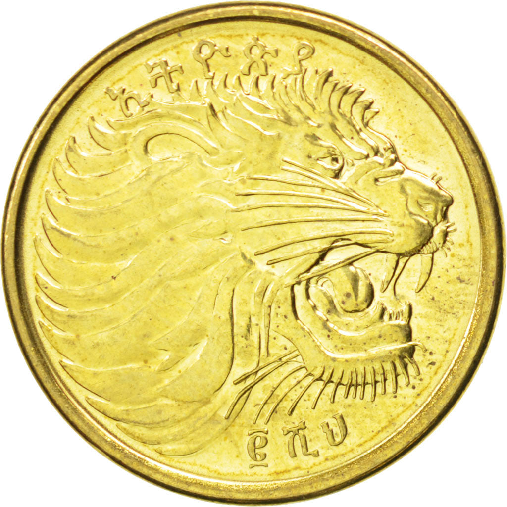 ETHIOPIA, 5 Cents, 2008, KM #44.3, MS(63), Brass Plated Steel, 20, 3.00
