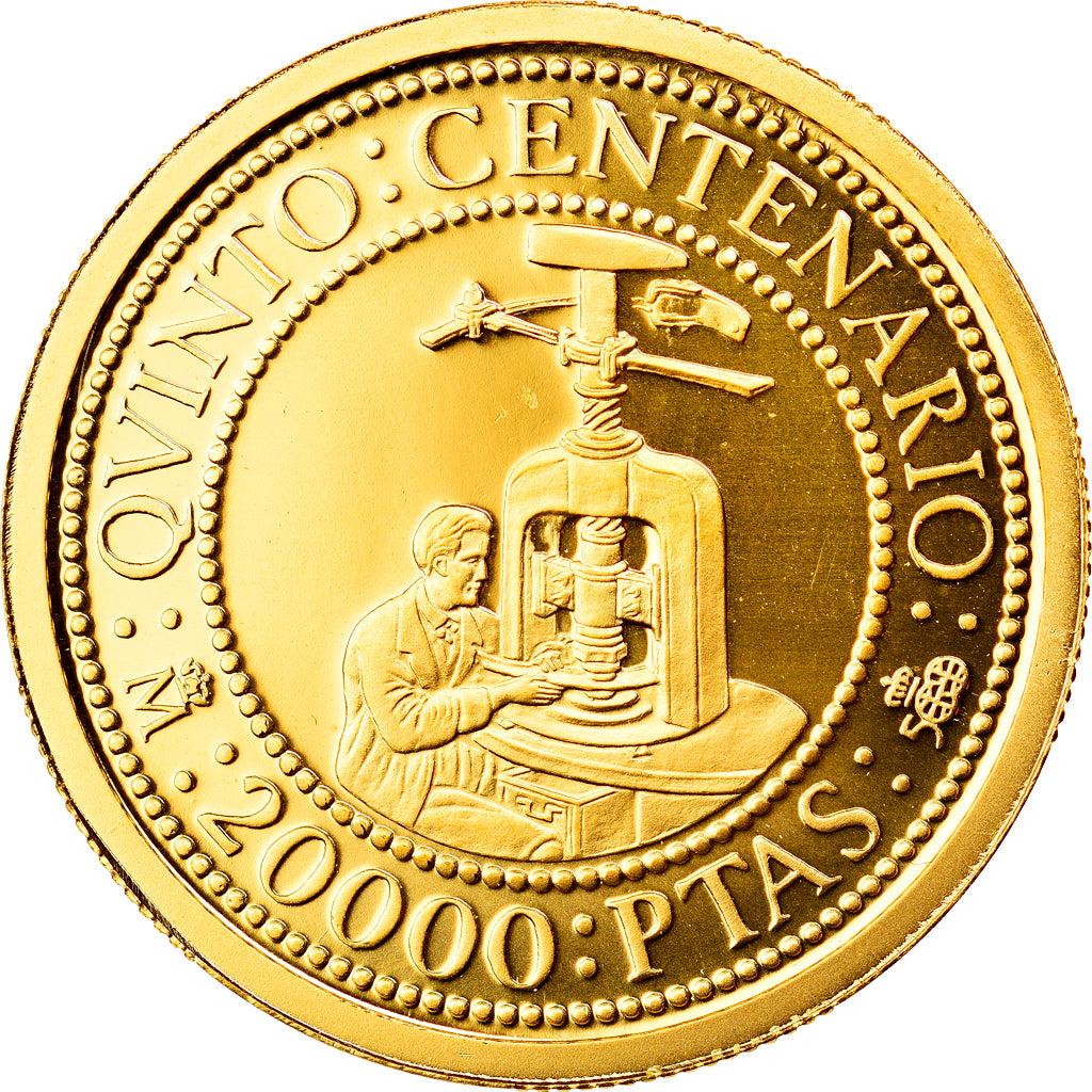 Moneda, España, Juan Carlos I, 20000 Pesetas, 1992, Madrid, FDC, Oro, KM:1003