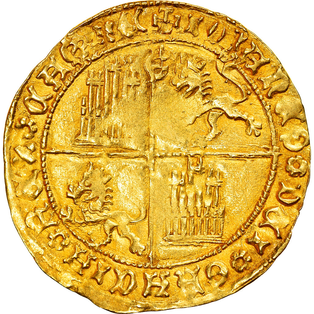 Moneta, Spagna, Juan II, Escudo de la banda, 1406-1454, Seville, SPL-, Oro