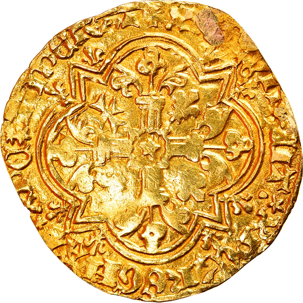 Coin, France, Charles VI, Agnel d'or, VF(20-25), Gold, Duplessy:372B