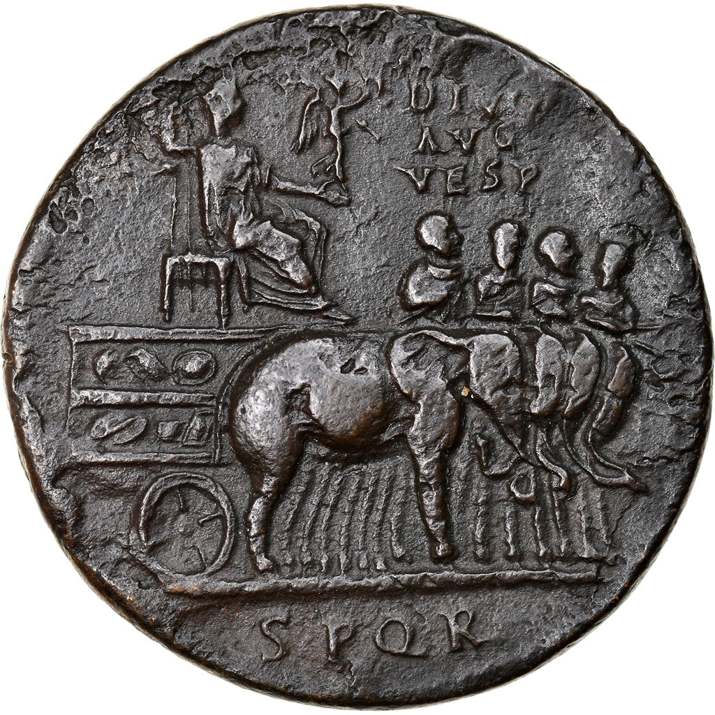 Munten, Titus for Divus Vespasianus, Sestertius, 80-81, Roma, Very rare, ZF