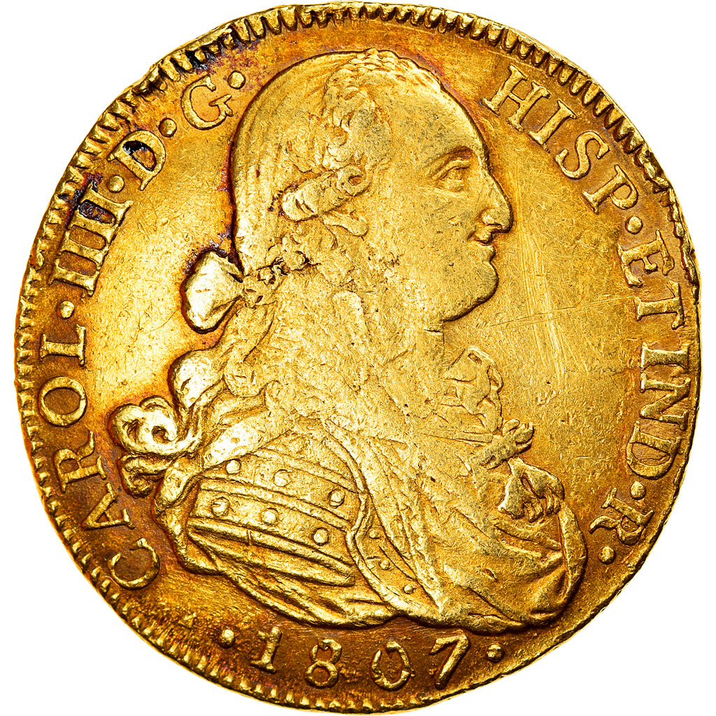 Moneda, Colombia, Charles IV, 8 Escudos, 1807, Santa Fe de Nuevo Reino, Very