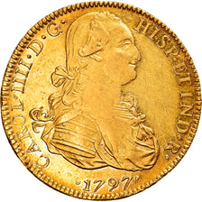Moneta, Mexico, Charles IV, 8 Escudos, 1797, Mexico City, EF(40-45), Złoto