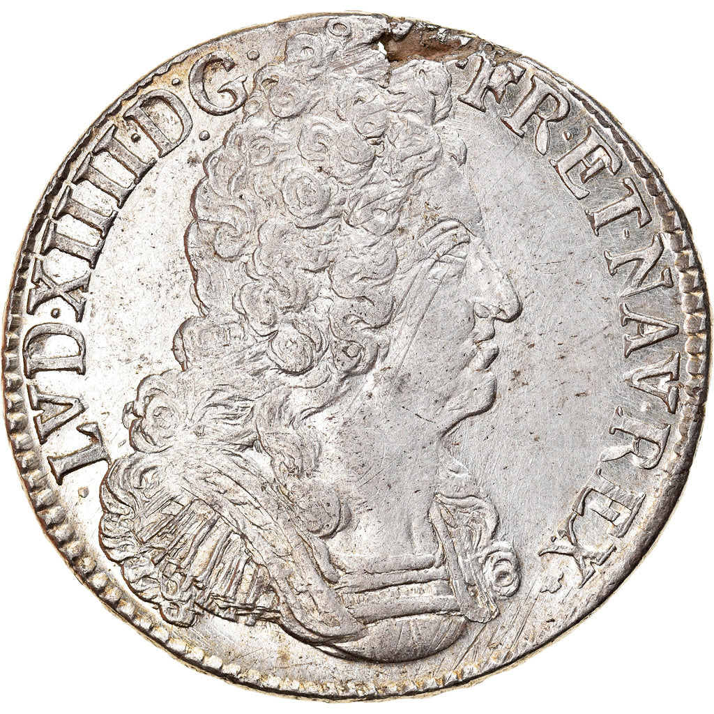 Coin, France, Louis XIV, Écu aux 3 couronnes, Ecu, 1710, Nantes, AU(50-53)