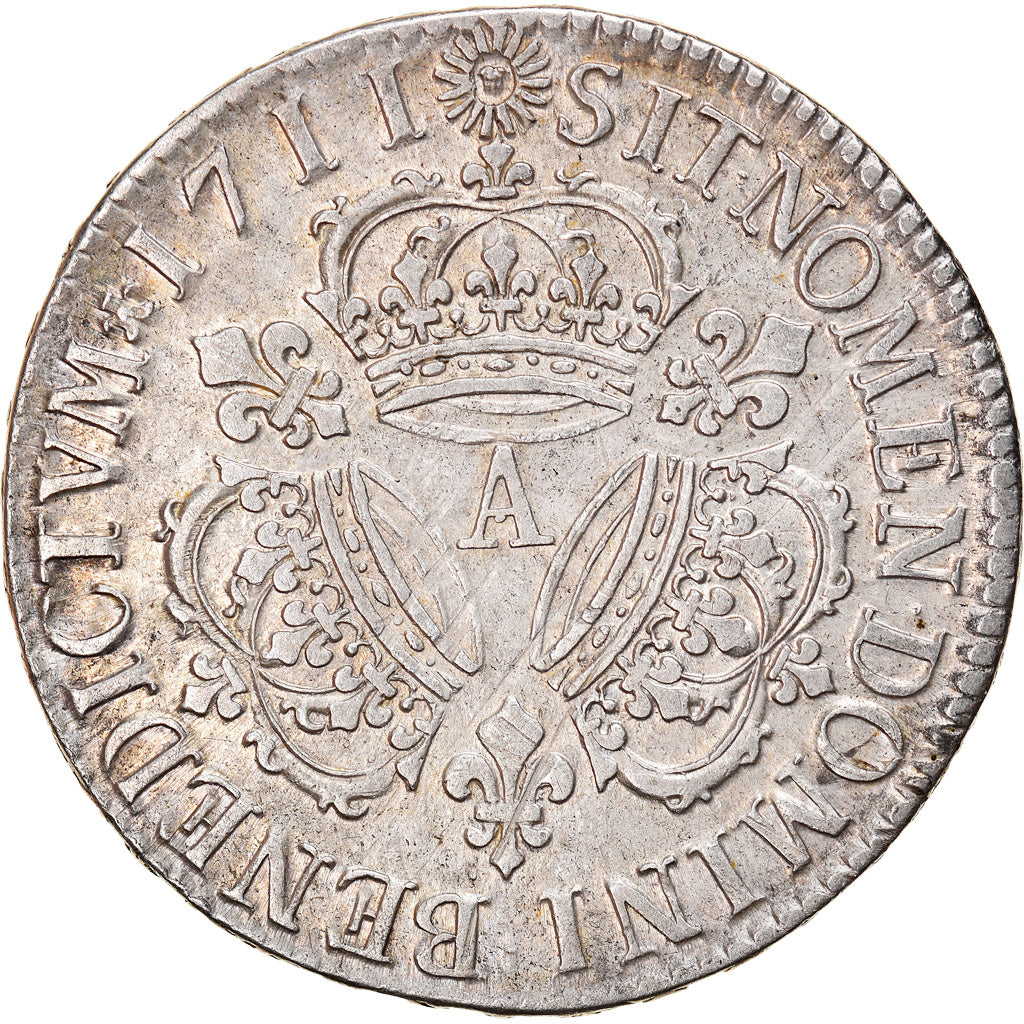 Moneta, Francia, Louis XIV, Écu aux 3 couronnes, Ecu, 1711, Paris, BB, Argento