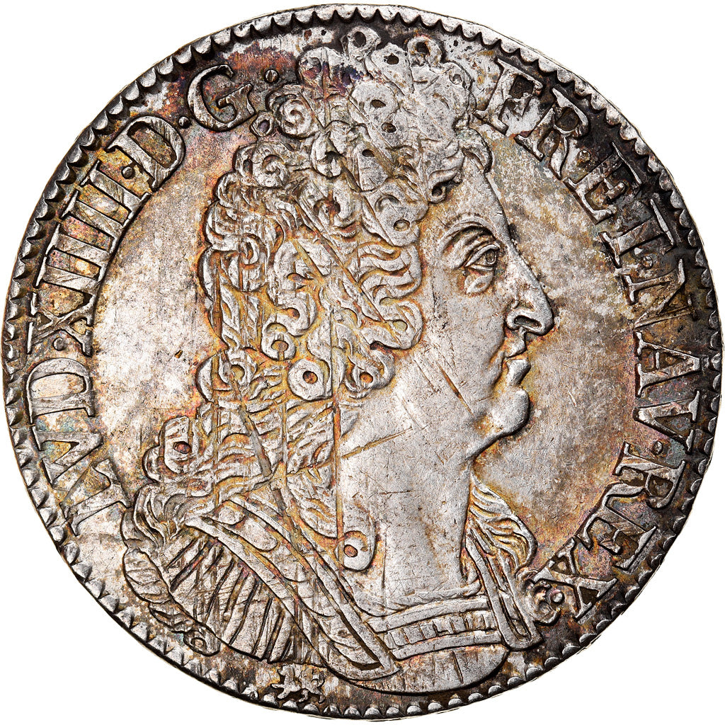 Coin, France, Louis XIV, Écu aux 3 couronnes, Ecu, 1712, Nantes, AU(50-53)