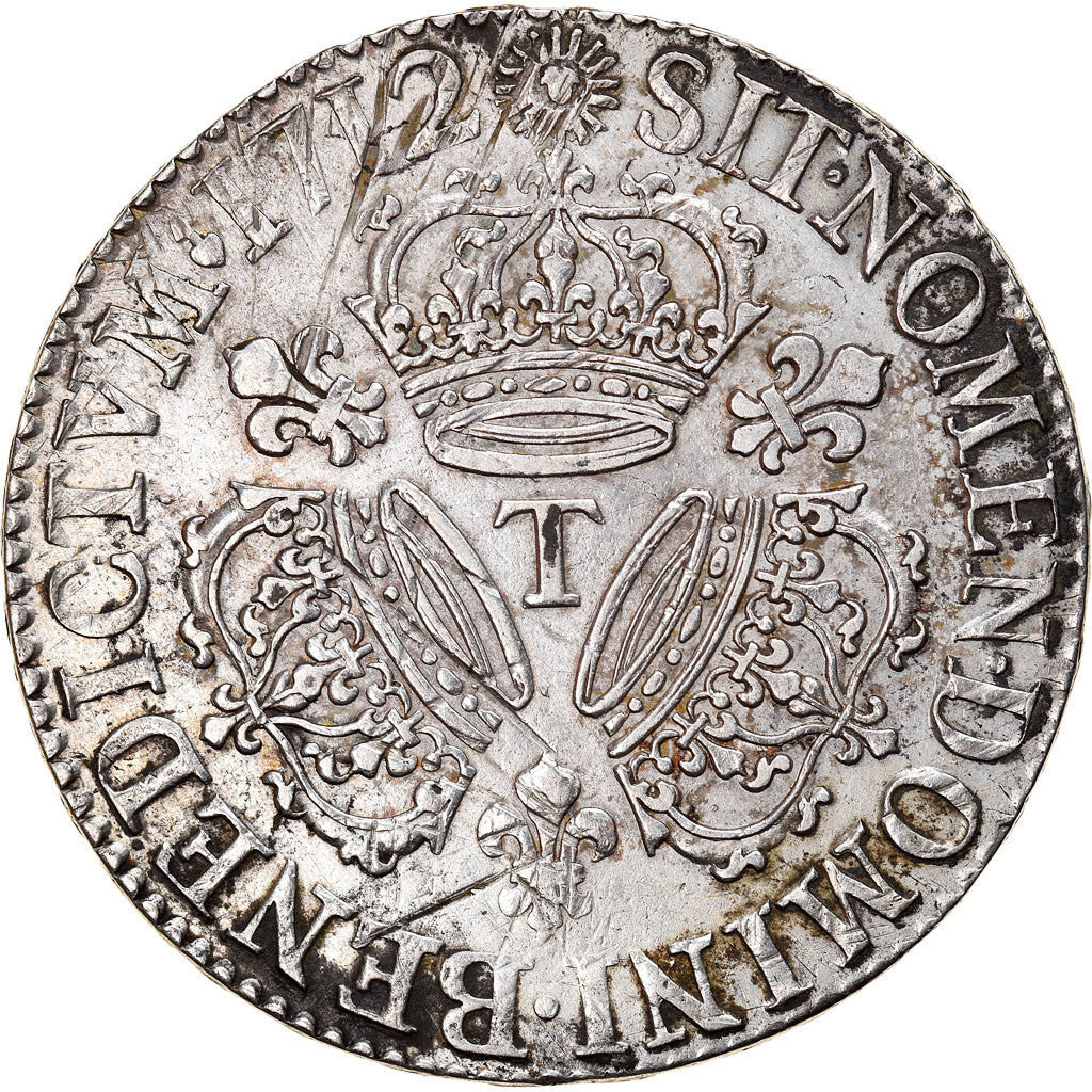 Coin, France, Louis XIV, Écu aux 3 couronnes, Ecu, 1712, Nantes, AU(50-53)