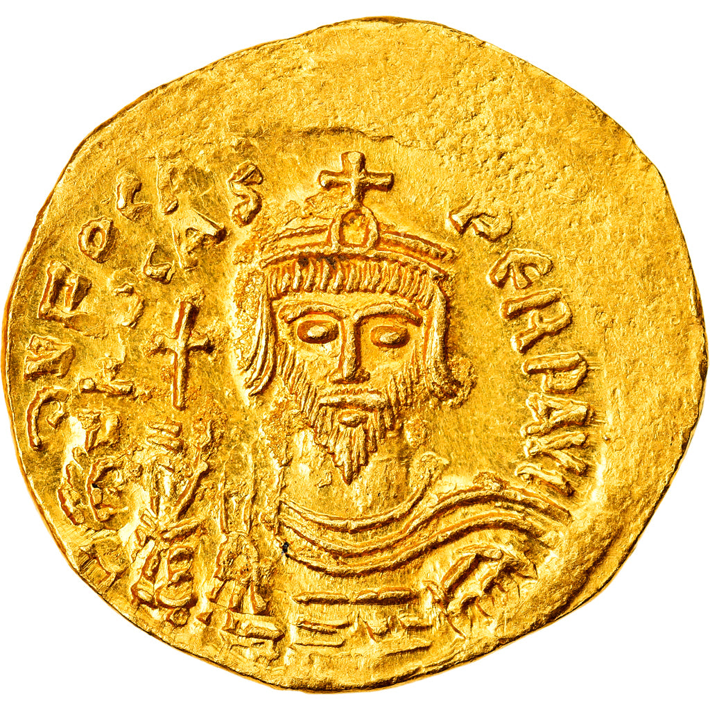 Coin, Phocas, Solidus, 607-610, Constantinople, MS(63), Gold, Sear:620