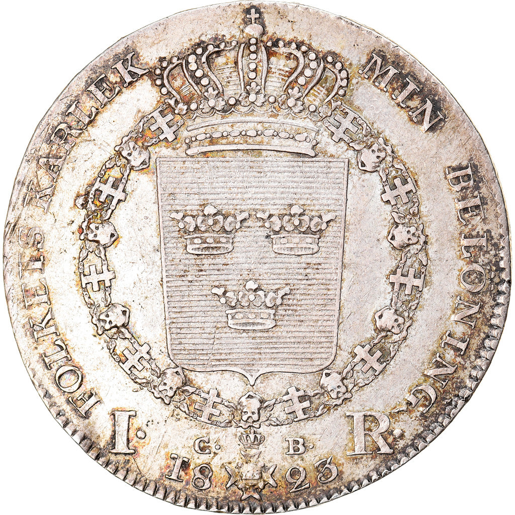 Coin, Sweden, Carl XIV Johan, Riksdaler, 1823, EF(40-45), Silver, KM:593