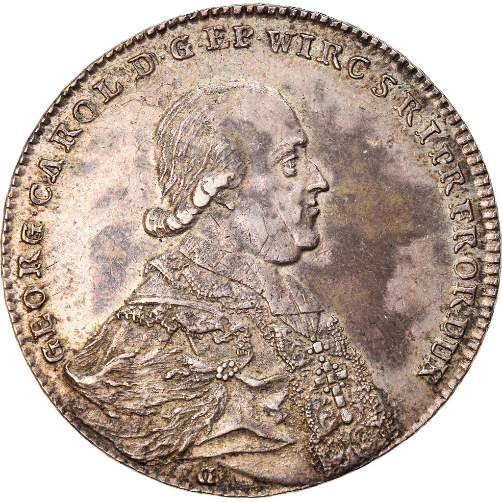 Coin, German States, WURZBURG, Georg Karl, Thaler, 1795, AU(55-58), Silver