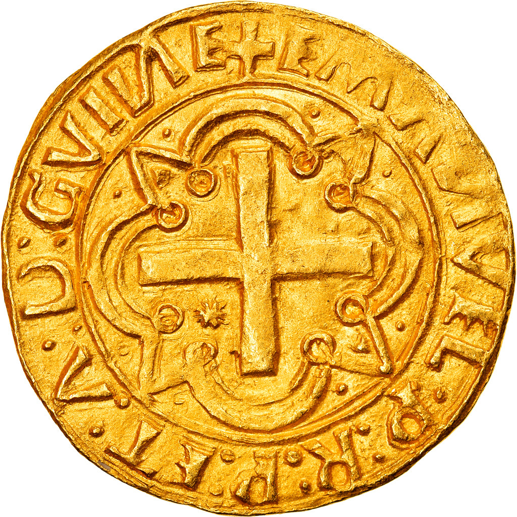 Münze, Portugal, Manuel I, Cruzado, 1495-1521, Lisbon, Rare, SS+, Gold
