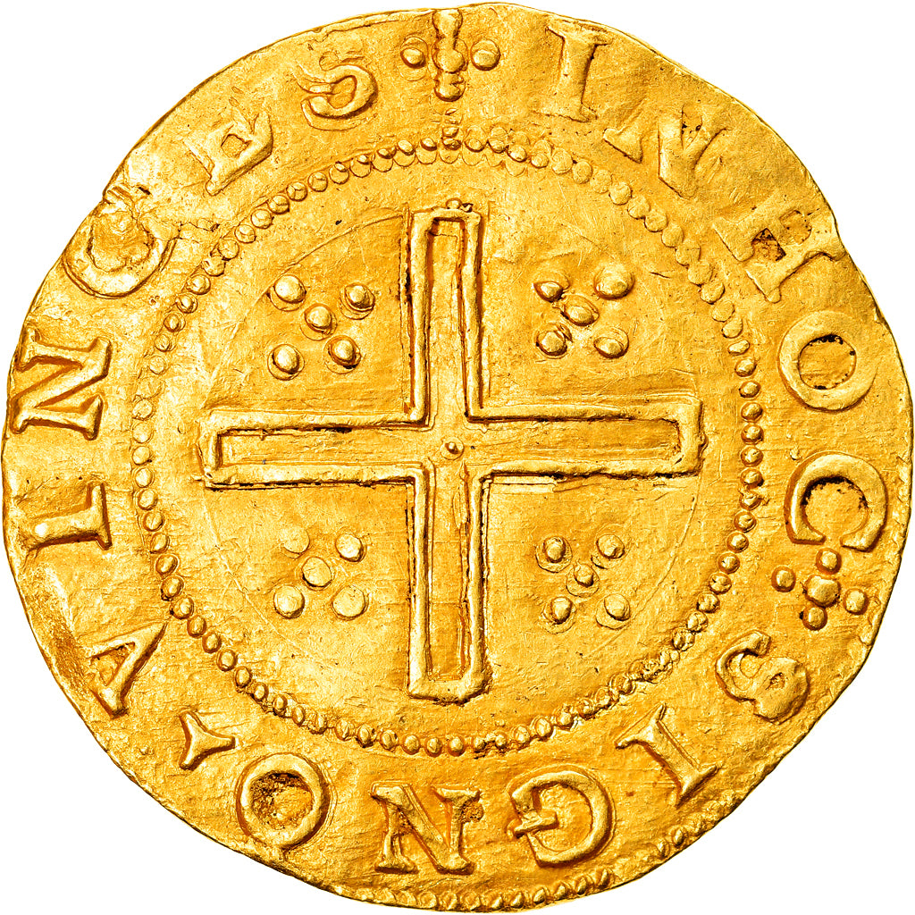 Coin, Portugal, Filipe II, 4 Cruzados, 1598-1621, Pedigree, AU(55-58), Gold