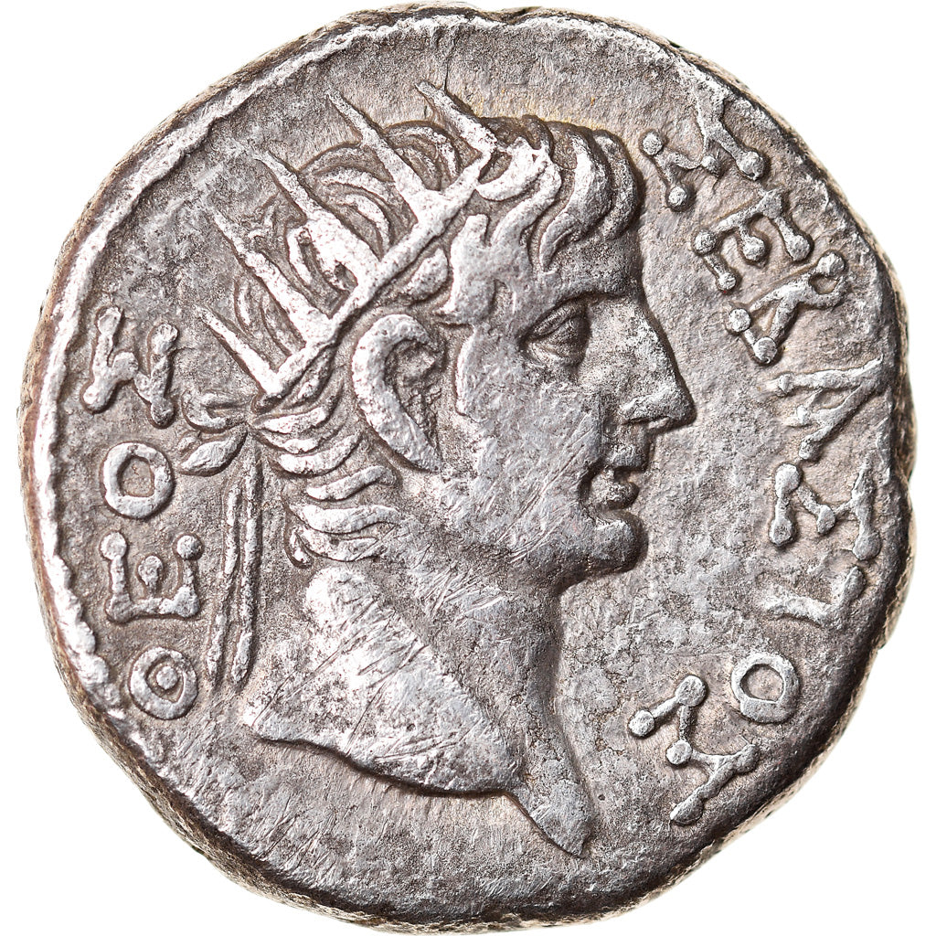 Coin, Tiberius and Augustus, Tetradrachm, 27-28, Alexandria, AU(55-58), Billon