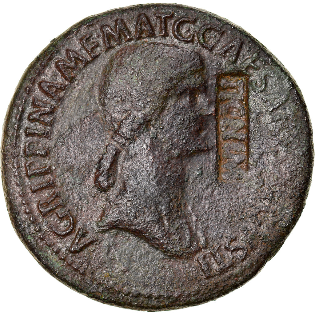 Coin, Agrippina I, Sestertius, 37-41, Rome, Countermark, AU(50-53), Bronze