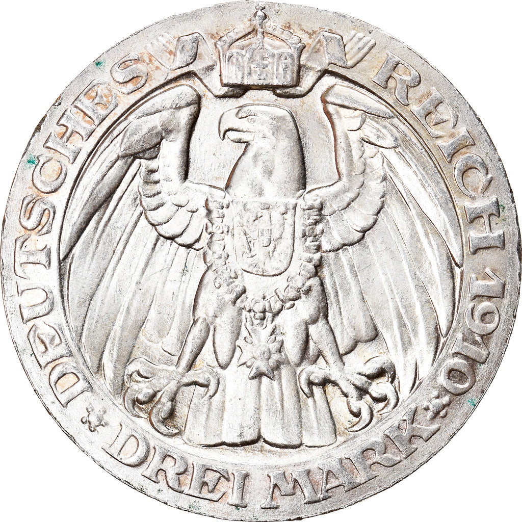 Coin, German States, PRUSSIA, Wilhelm II, 3 Mark, 1910, Berlin, MS(60-62)