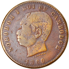 Monnaie, Cambodge, 10 Centimes, 1860, TTB, Bronze, KM:M3
