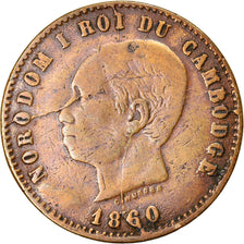 Monnaie, Cambodge, 10 Centimes, 1860, TTB, Bronze, KM:M3
