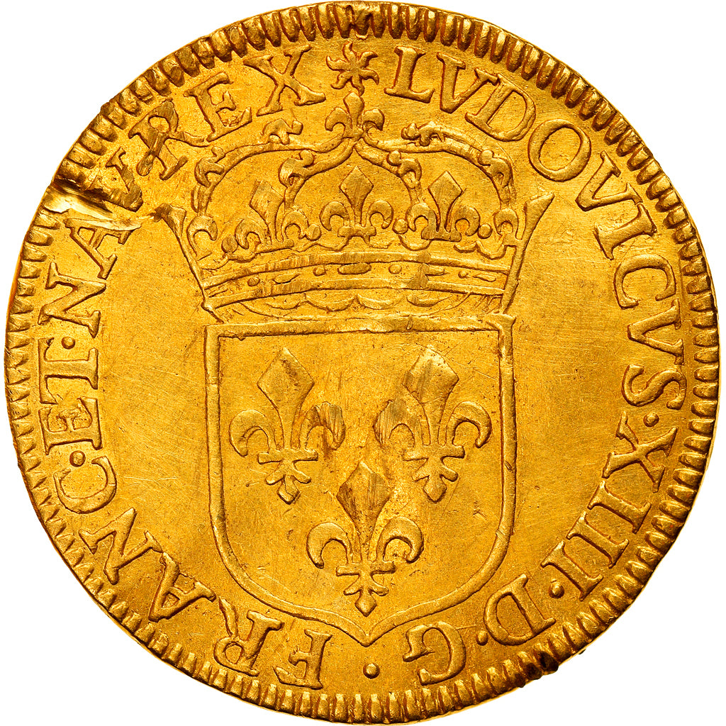 Coin, France, Louis XIII, Écu d'or, Ecu d'or, 1642, Paris, AU(50-53), Gold