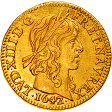 Coin, France, Louis XIII, 1/2 Louis d'or, 1642, Paris, EF(40-45), Gold
