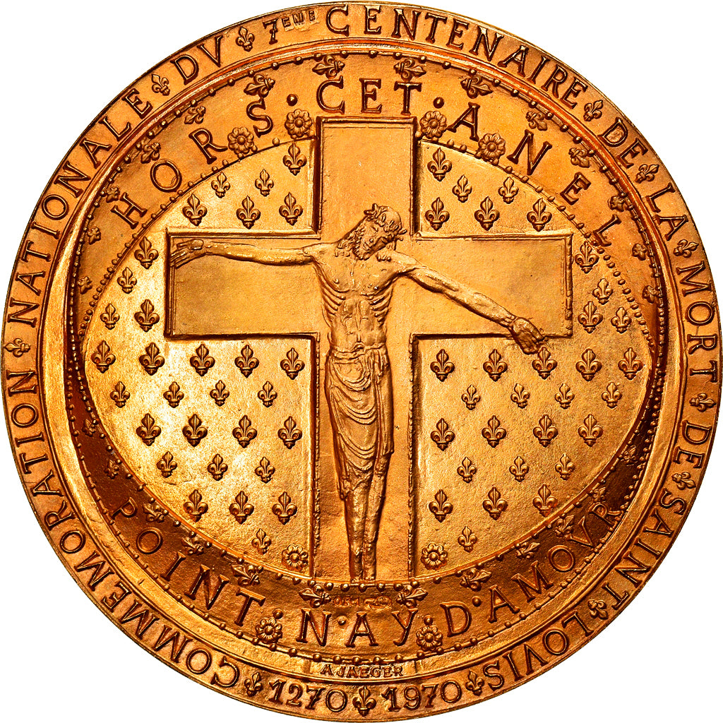 France, Medal, 7ème Centenaire de la Mort de Saint-Louis, History, 1970, De