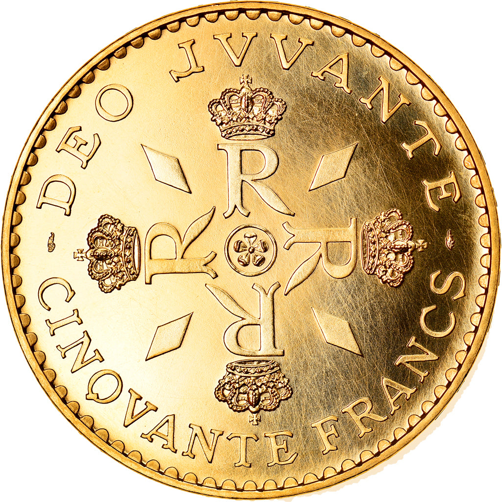 Moneta, Monaco, 50 Francs, 1974, PRÓBA, MS(64), Złoto, KM:E67, Gadoury:163.5
