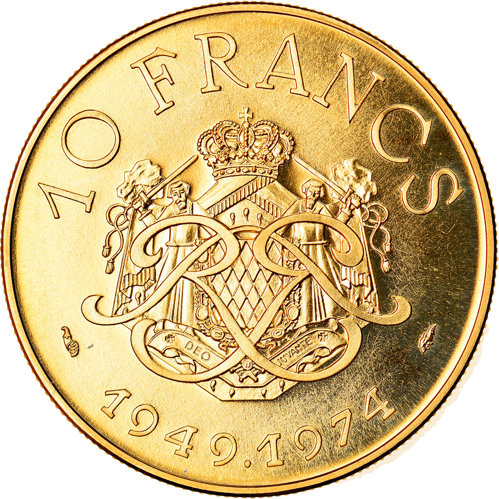 Coin, Monaco, Rainier III, 10 Francs, 1974, Paris, ESSAI, MS(65-70), Gold