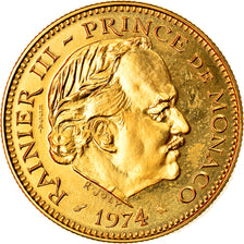 Coin, Monaco, Rainier III, 5 Francs, 1974, Paris, ESSAI, MS(63), Gold, KM:E62