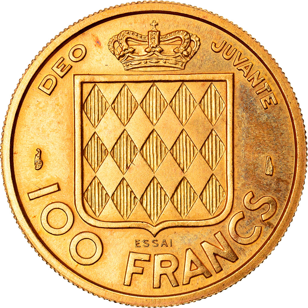 Coin, Monaco, 100 Francs, 1956, MS(64), Gold, KM:E36, Gadoury:MC 143