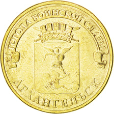 Coin, Russia, 10 Roubles, 2013, MS(63), Brass plated steel, KM:1465
