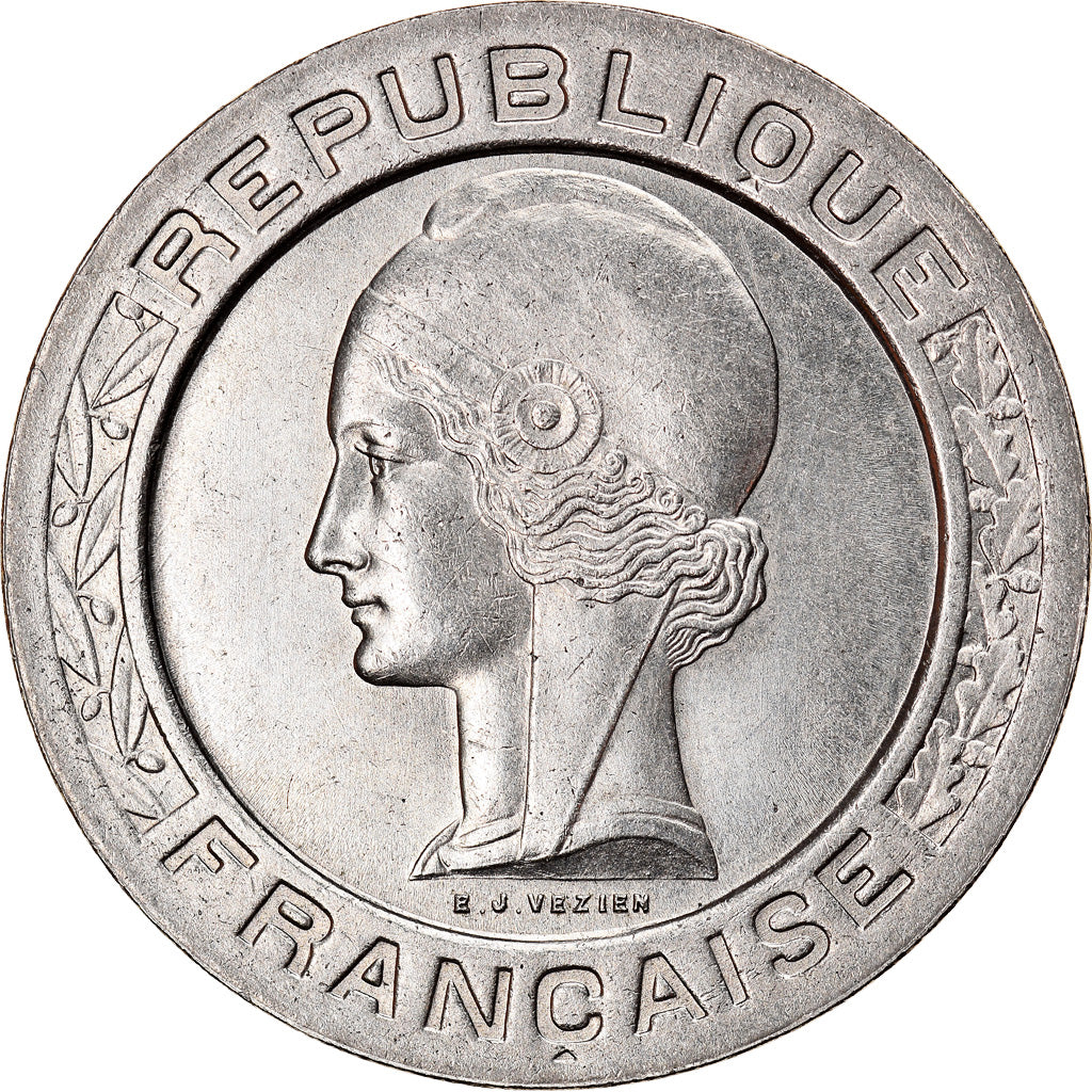 Moneta, Francja, Concours de Vézien, 5 Francs, 1933, PRÓBA, MS(64), Aluminium